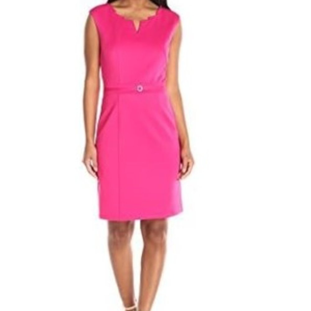 Ellen Tracy Cap-Sleeve Sheath Dress Size 4 - Rhinestone detail machine washable